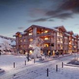 Dorpscentrum ski-appartementen in Les Gets