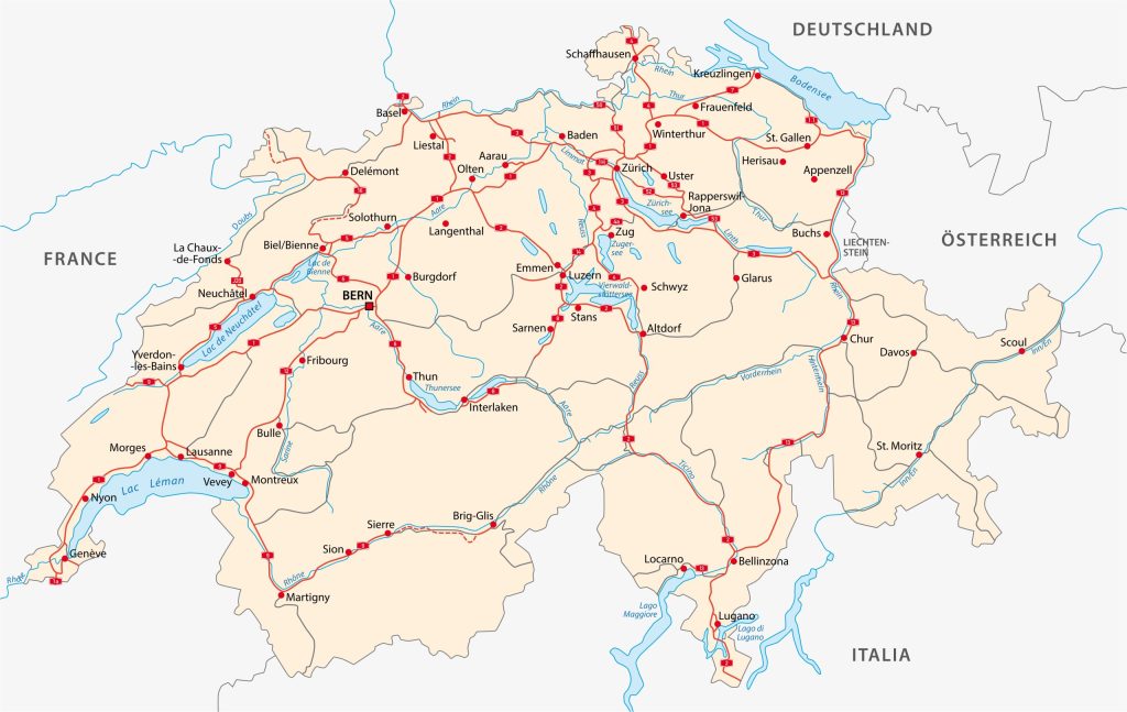 Map of Switzerland Map of Switzerland