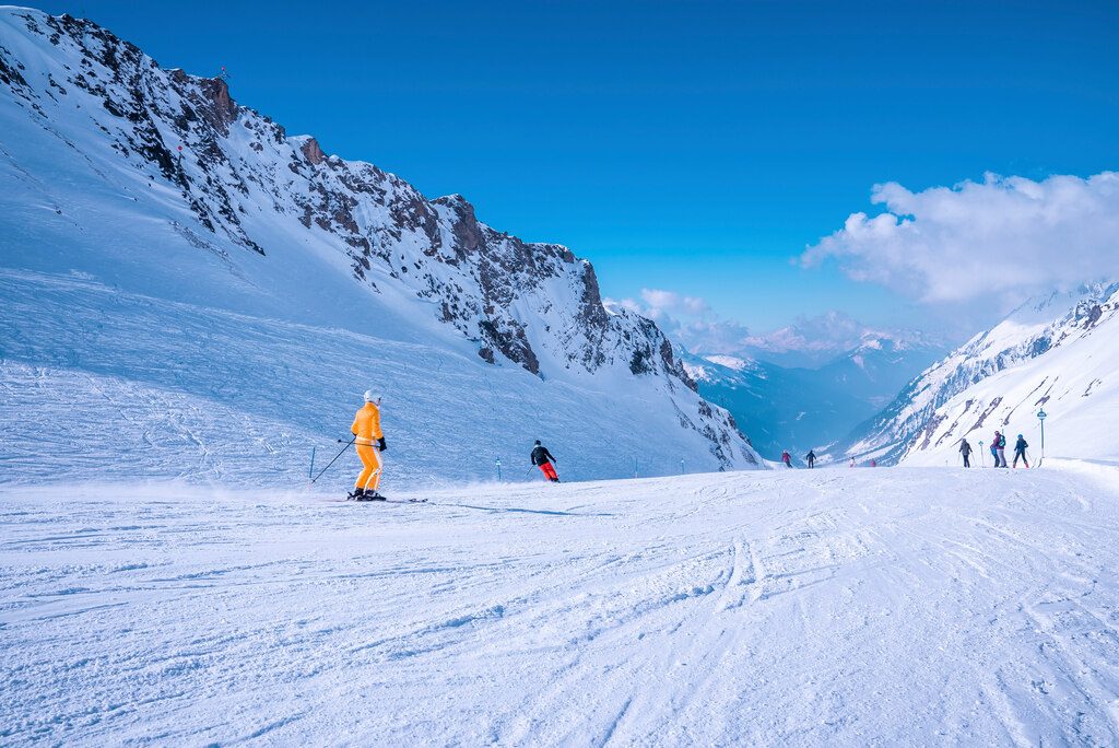 Skiing in the French Alps, France Skiing in the French Alps, France
